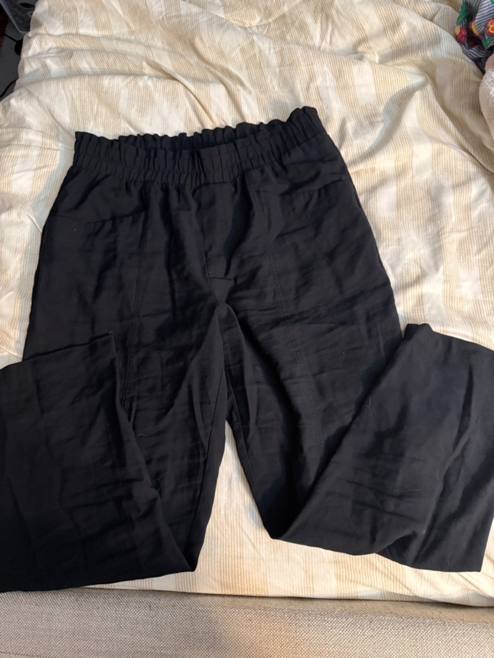 a new day Black Elastic Waist Pull-On Pants with Straight Leg